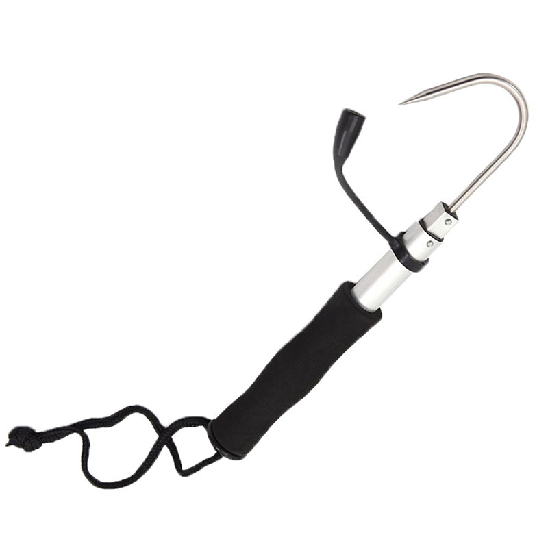 Teleskopische einziehbare Fisch Gaff Edelstahl Eis Meer Angeln Speer Haken Tackle Neu