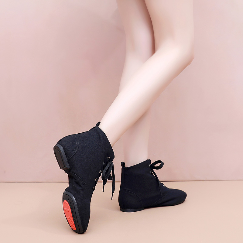 Sapatos de dança de prática feminina tênis de dança jazz de alta qualidade adulto crianças sapatos de balé lona botas de jazz dança de sola macia