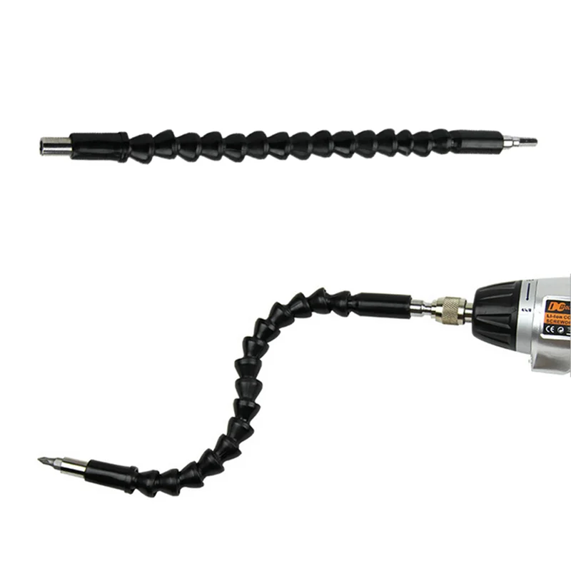 1pc preto 300mm hexagonal universal chave de fenda de eixo macio com chave de fenda elétrica para conectar ferramenta de haste de extensão