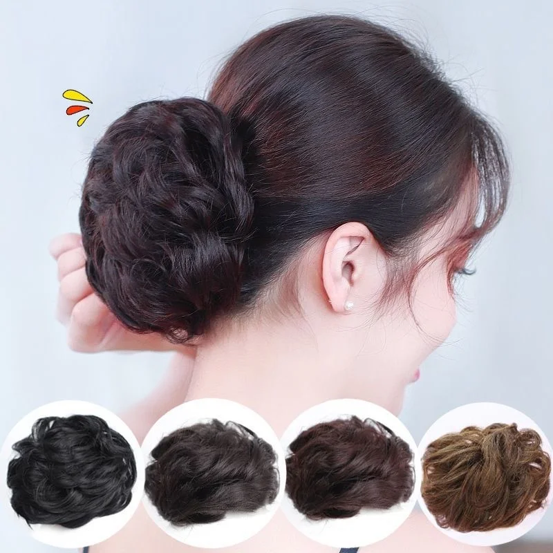 Coque de cabelo donut updo com corda elástica para cabelo - extensões de cabelo sintético para aparência natural, acessórios de cabelo para uso diário