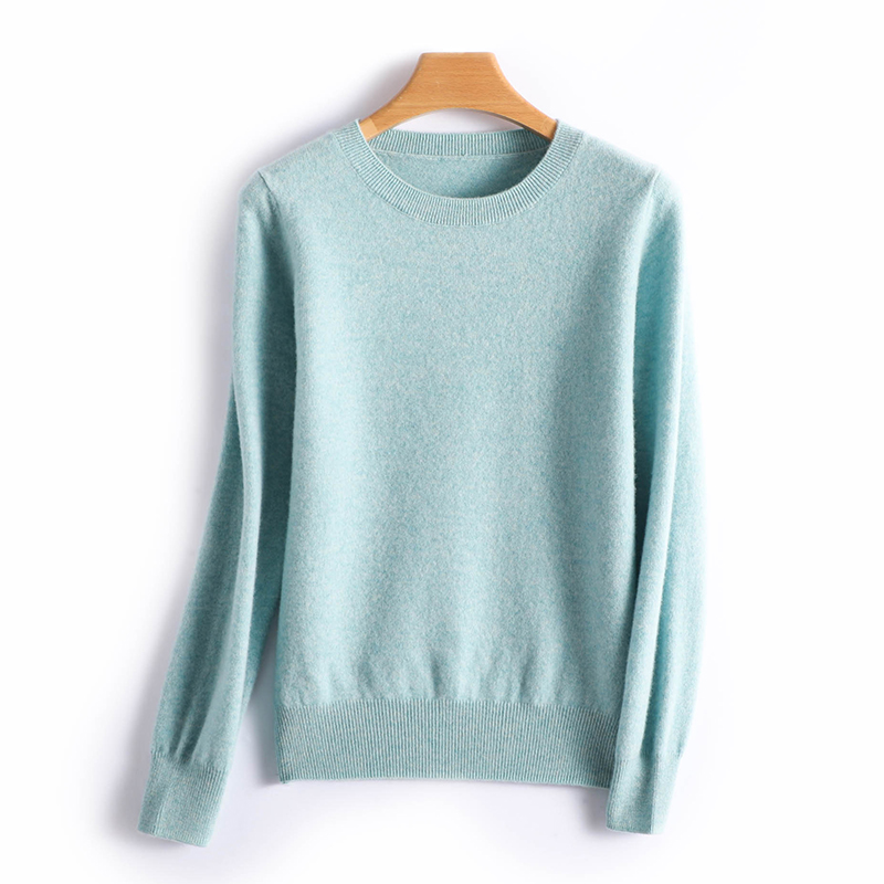 Herbst und Winter Kaschmirpullover Damen Rundhalspullover lässig gestrickt Top Damen kurze Unterwolle Mode 18 Farben
