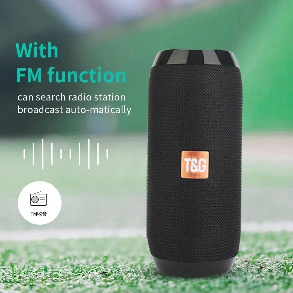 Altavoz portátil inalámbrico compatible con Bluetooth, Subwoofer para exteriores, resistente al agua, estéreo envolvente, compatible con Radio FMTF