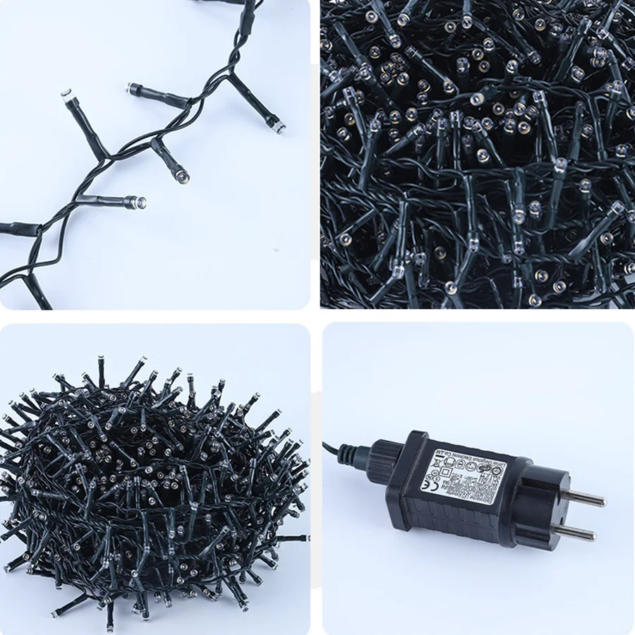 Outdoor Cluster Fairy Lights 1000/2000LED Plug in Firecracker Lights Christmas Starry String Light for Wedding Party Tree Decor