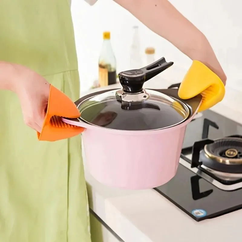 Forno de silicone engrossado e luvas de microondas – luvas de cozinha resistentes ao calor e antiderrapantes com clipes de panela para assar e cozinhar