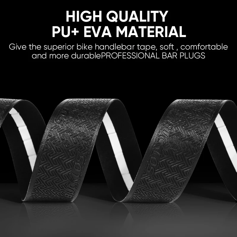 BUCKLOS Rennrad-Lenkerbänder PU Shock Fahrradlenkerband mit Lenkerendstopfen Anti-Rutsch-Anti-Vibrations-Wickelgürtel Bartape
