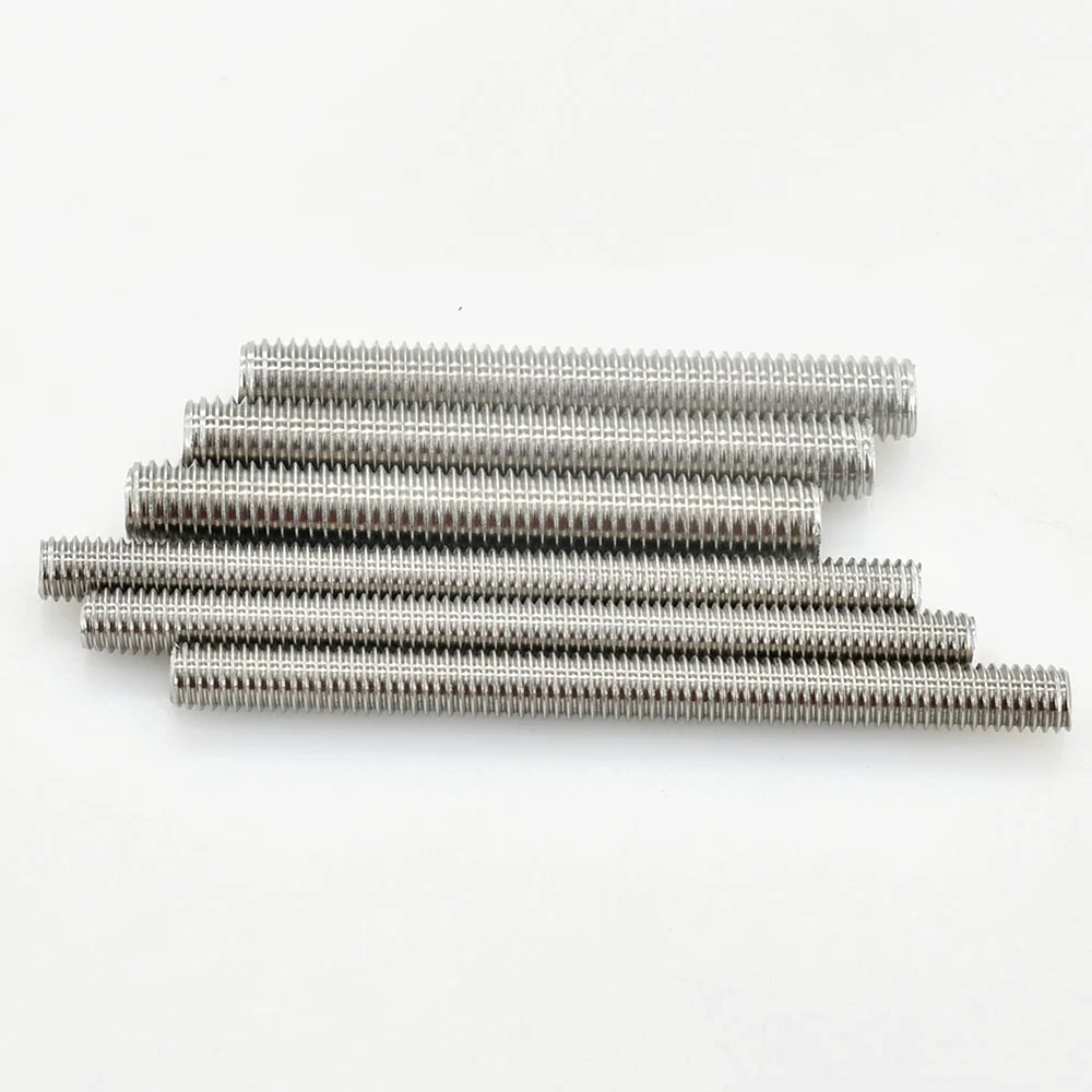 Perno de varilla roscada completa de acero inoxidable 304 M3 M4 M5 M6 M8 longitud 16-300mm tornillo sin cabeza totalmente métrico tornillos de varillas de rosca