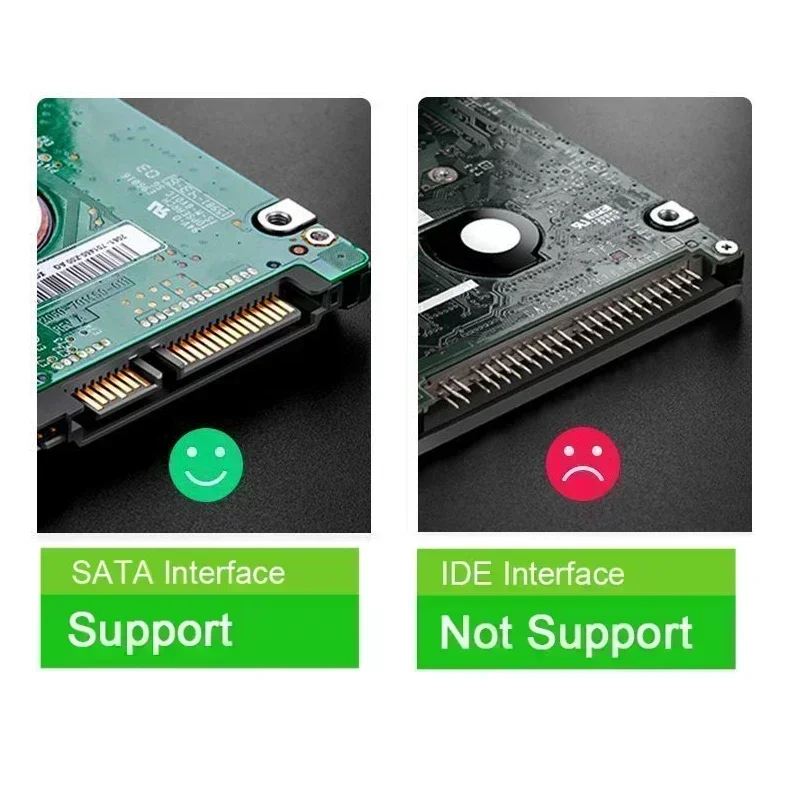 USB 3.0 HDD 인클로저 2.5인치 SATA SSD 하드 드라이브 케이스(5Gbps 전송 속도 포함) 모바일 외부 하우징 하드 디스크 박스 케이블
