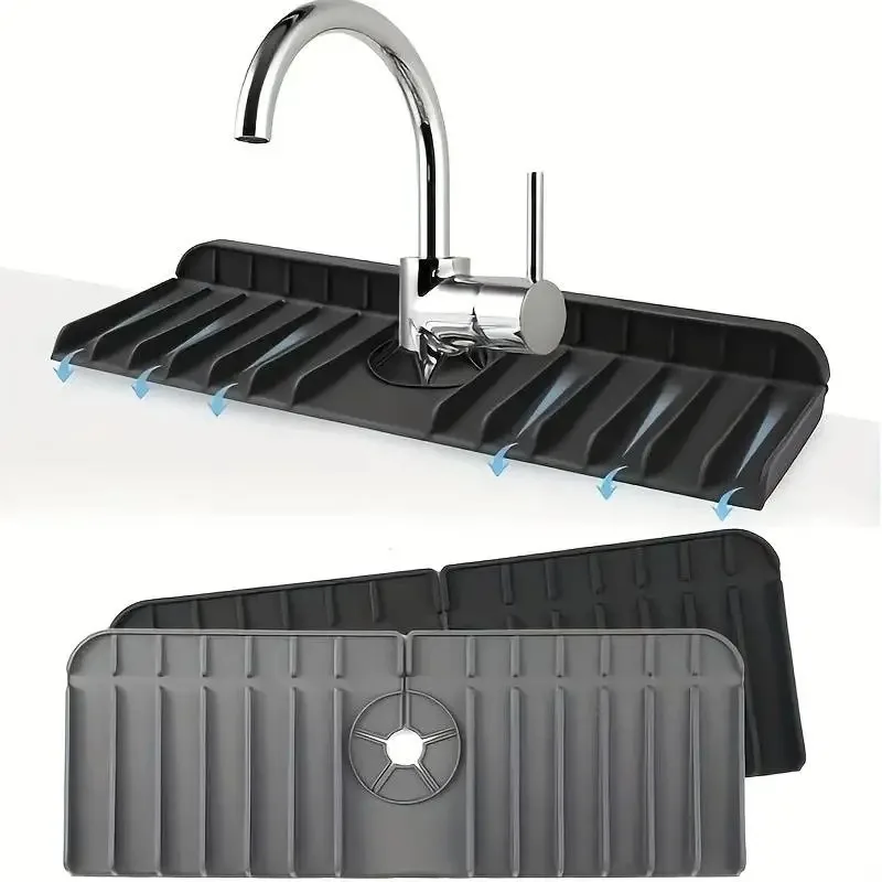 Silikon Wasserhahn Matte Spülmittel Schwamm Halter Waschbecken Küche Arbeitsplatte Trocknen Matte Bad Küche Waschbecken Spritzschutz Ablauf Pad