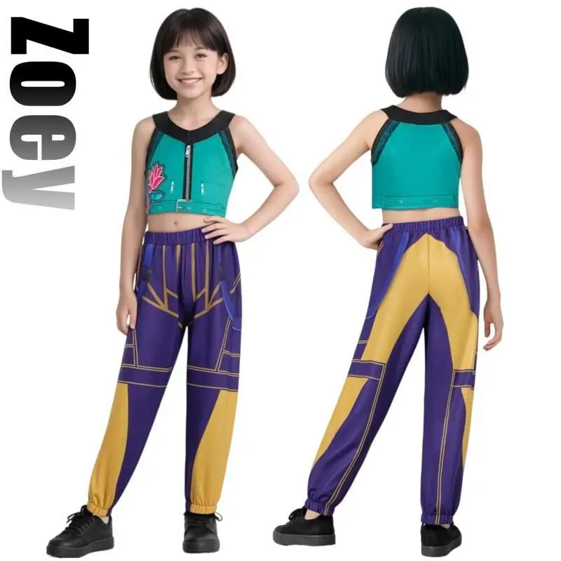 子供悪魔衣装 K-POP ミラルミーゾーイハンターズコスプレ衣装女の子用ハロウィンステージパターンロールプレイ服
