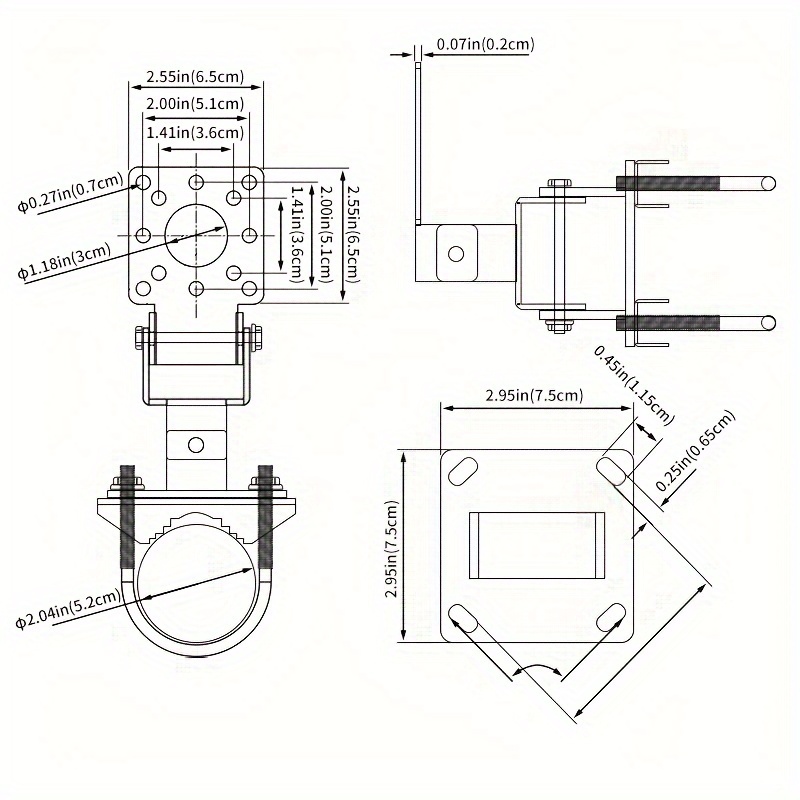 AP Bridge Antenne Klemme Clip Hoop Feste Halterung Multifunktionsbefestigung Stangenhalter Einstellbarer Winkel Eisenbeschichtet Dacromet