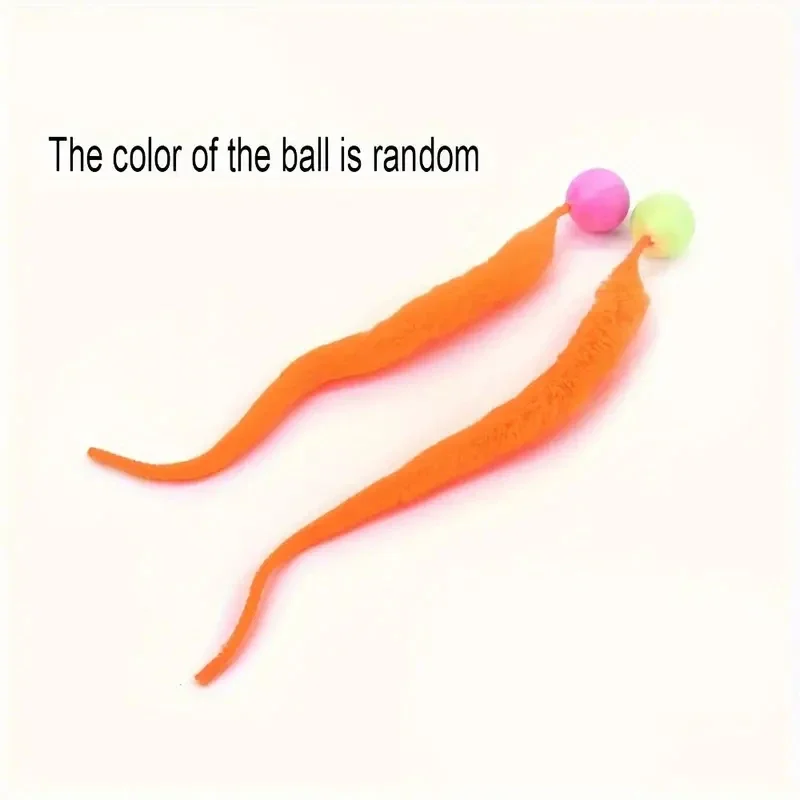 แมวของเล่นแบบโต้ตอบ Tickle Cat สีสัน Bouncing Ball อุปกรณ์สําหรับสัตว์เลี้ยงปริศนา Teasing ในร่มแมวหนอน Caterpillar ของเล่นยืดหยุ่น