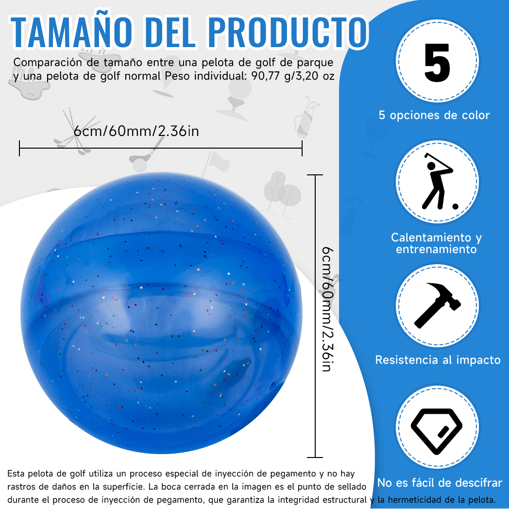 Caiton 1 pelota de golf de parque de 3 capas: opciones multicolores duraderas, diseño multicapa, rendimiento mejorado, para práctica al aire libre