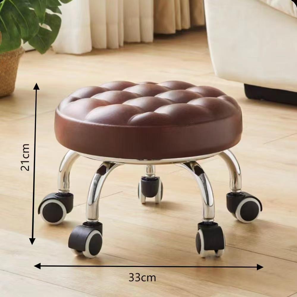 Taburete pequeño con rueda Universal, cómodo banco móvil sedentario para el hogar con polea de ruedas, taburete bajo con taburete redondo para bebé