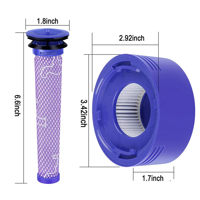 For Dyson V8 V7 HEPA Filter Spare Parts Robot Vacuum Front and Back Washable Filter Replacement Cleaning Appliance Accessories