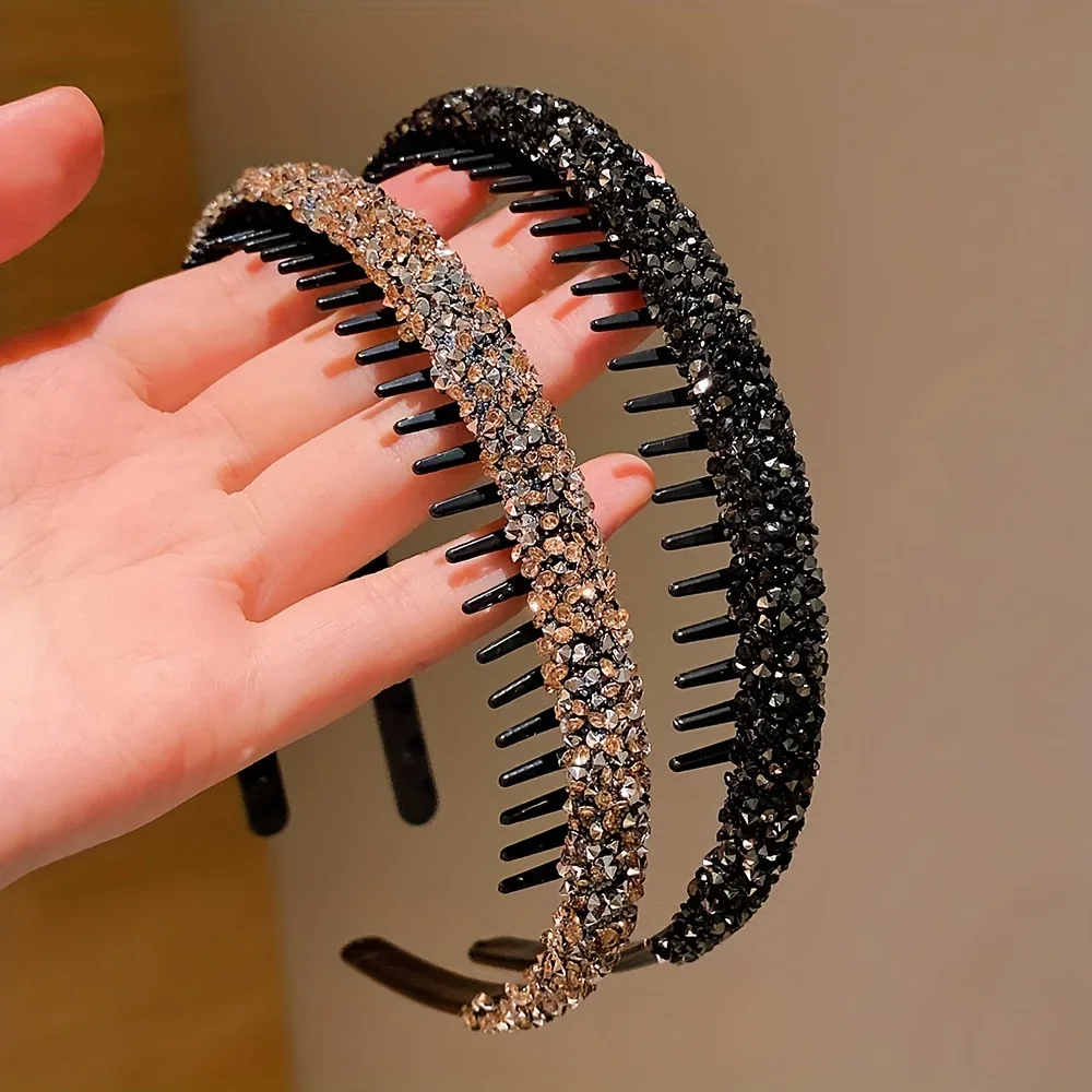2/6Pieces of Children's Toothed Rhinestone Non-Slip Headbands Do Not Strangle the Head