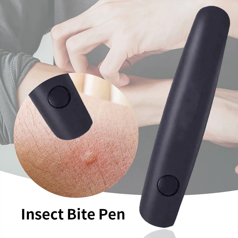 Para picazón, picadura, insecto, mosquito, bolígrafo portátil, negro, alivia los niños adultos, antipicazón físico, palo para dejar de picazón, antipruriginoso