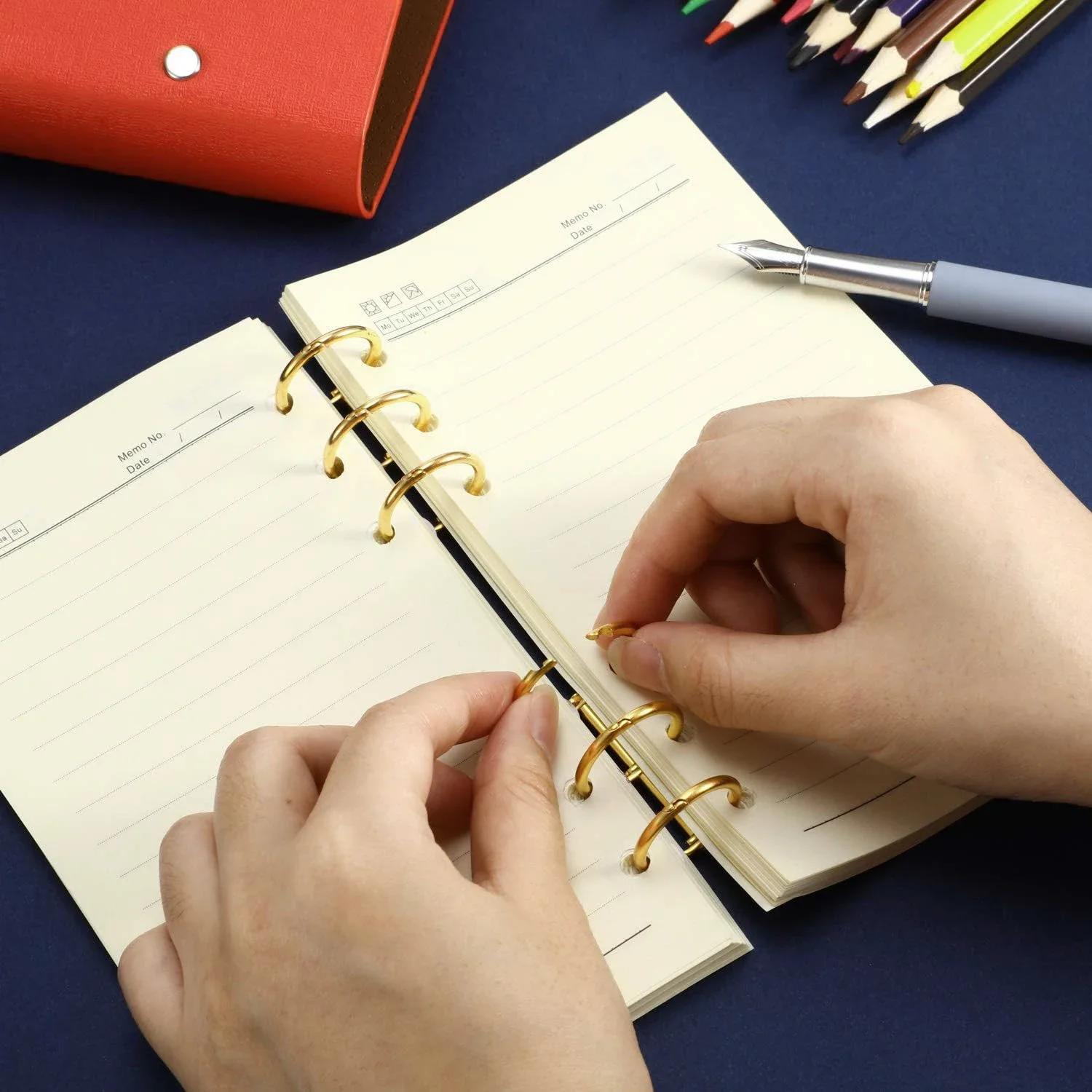 2-6Pcs Binding Book Rings 3 Ring Metal Loose Leaf Binders Book Rings Snap on Index Card Binder for Photo and Paper Organization