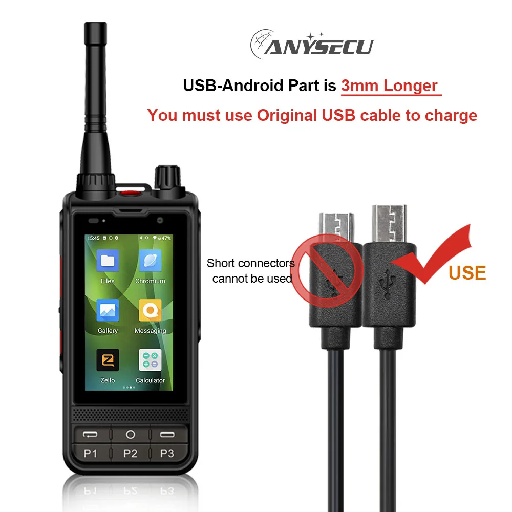 ANYSECU W6 PLUS UHF 4G POC рация Android 10 LTE/WCDMA/GSM GPS NFC IP68 радио с камерой ночного видения ZELLO RealPTT