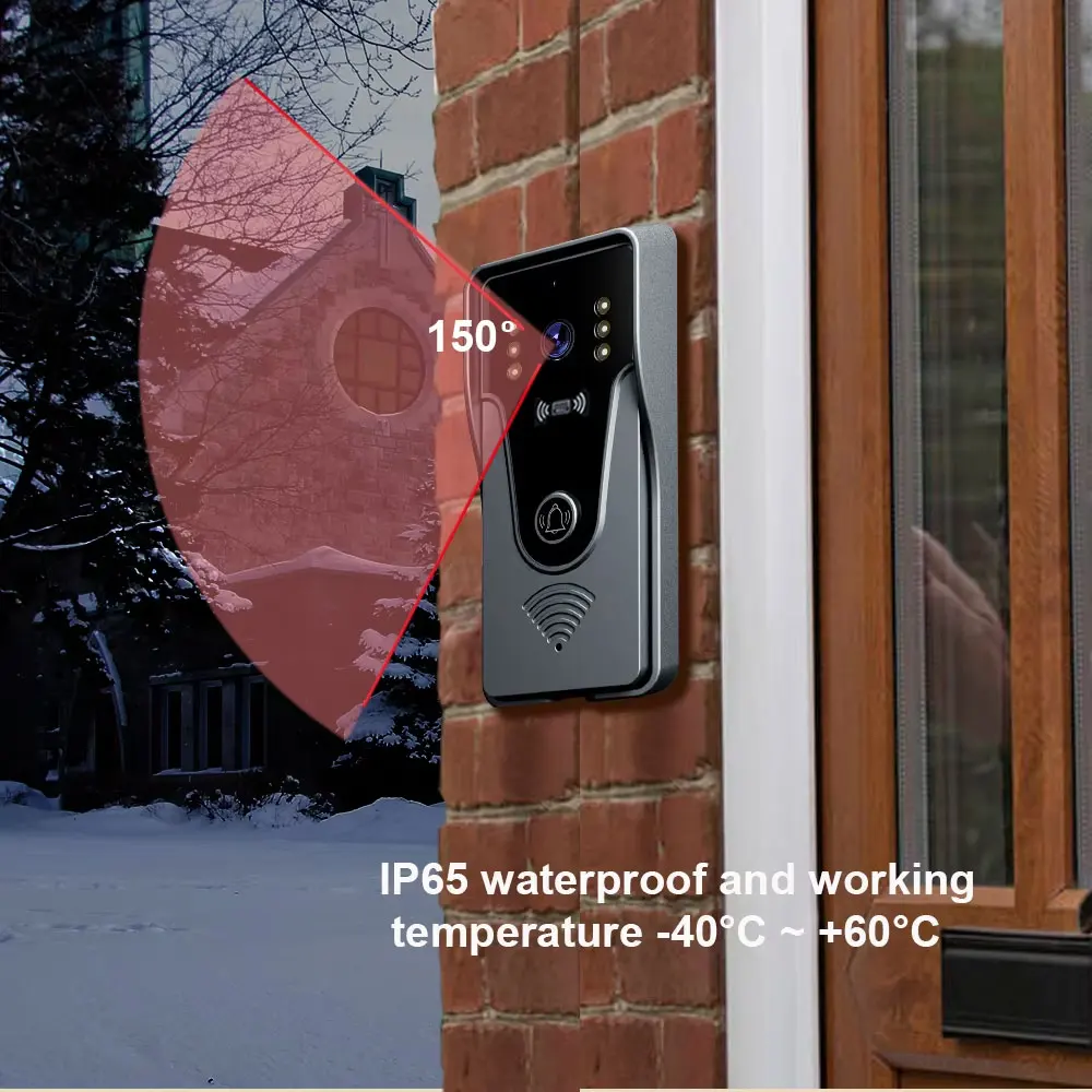 10 Zoll Farb-Touchscreen Tuya 1080P Wireless WiFi Video Türklingel Smart APP Home Intercom Kit für RFID Access Control System