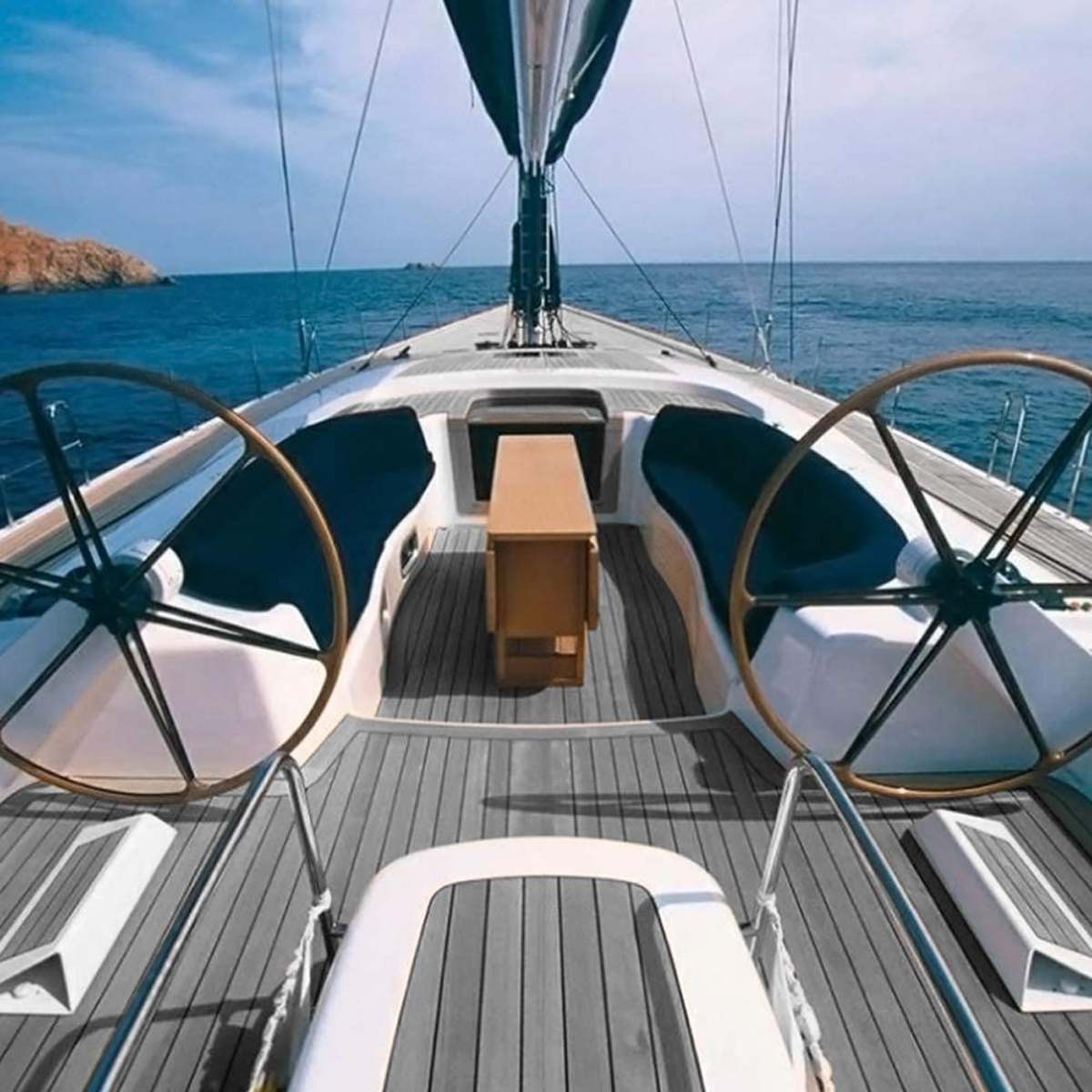 Revestimiento de espuma EVA antideslizante, hoja de cubierta de teca, gris claro, 95x36 ", 2400x900mm, para yate, barco, envío marino