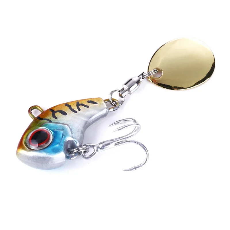 1 Chiếc Quay Kim Loại VIB Rung Mồi Con Quay Spinner Mồi Câu Cá 9G 16G 21G Ghép Hình Cá Hồi Mùa Đông câu Cá Cứng Mồi Câu Pesca