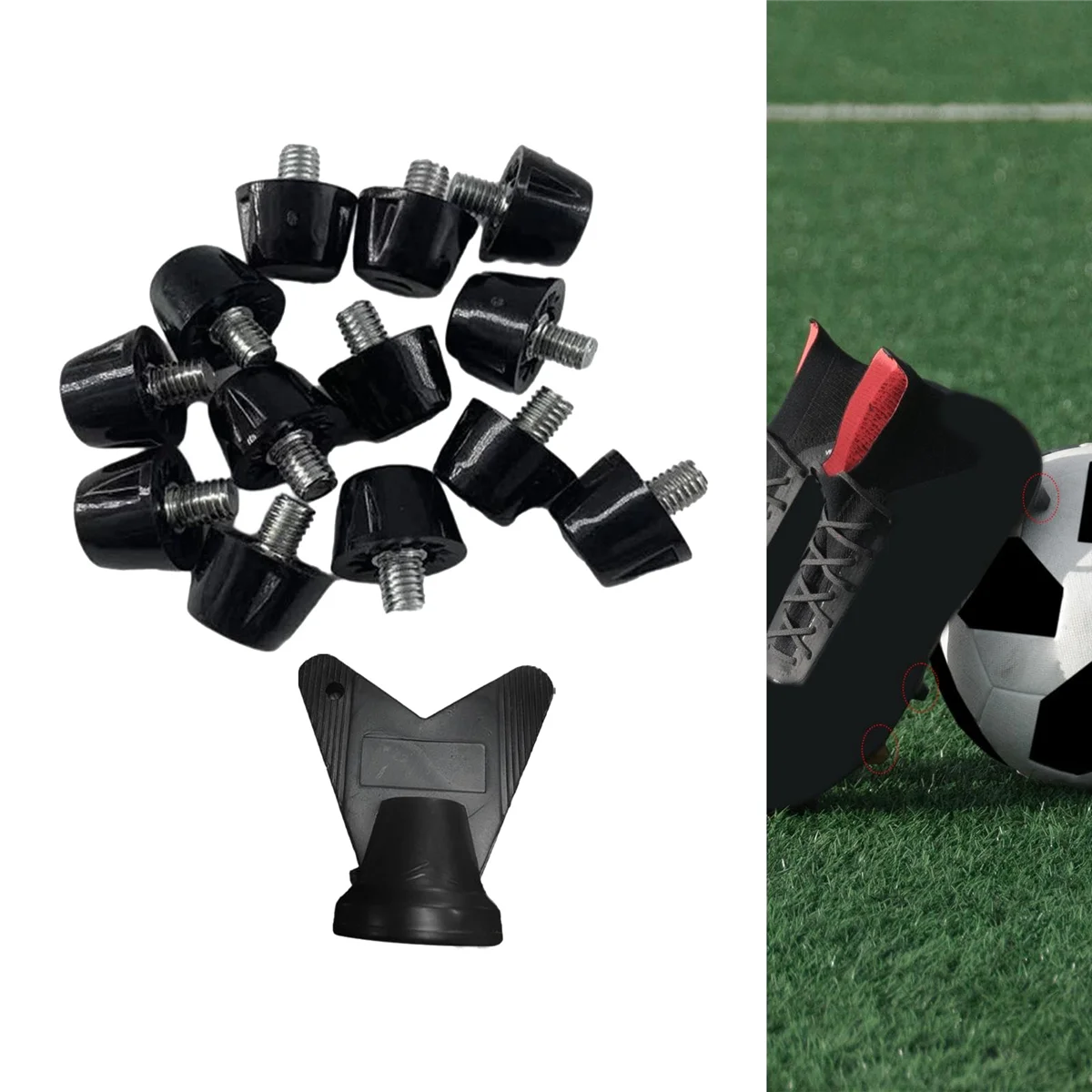 12 PCS รองเท้าฟุตบอล Spikes Professional รองเท้าฟุตบอล Cleats M5 เปลี่ยน Studs พร้อมประแจรองเท้า Spikes 10 มม.