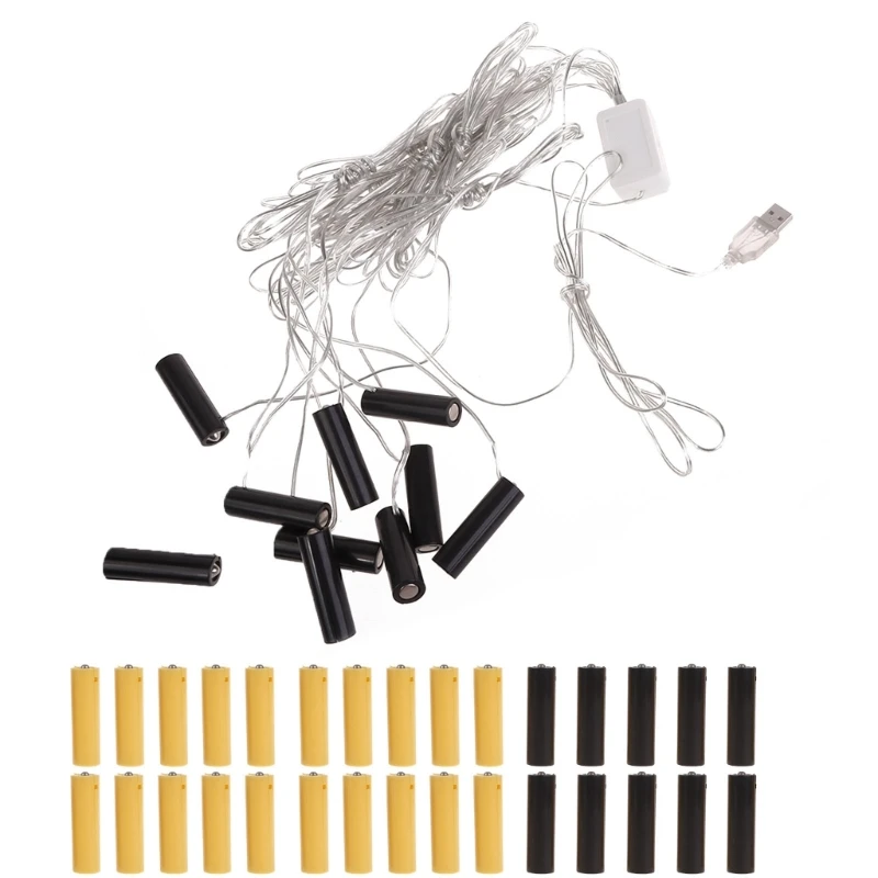 Eliminadores de batería LR6 AA, adaptador de Cable de fuente de alimentación USB, reemplaza las baterías AA de 1,5 V para luces LED, reloj eléctrico, cámara, Juguetes