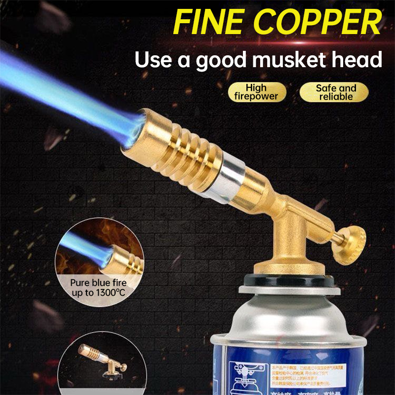Pistolet à flamme à gaz portable, briquet à gaz de soudage au butane haute température, pistolet de pulvérisation de gaz pour barbecue de camping en plein air, buse de brûleur
