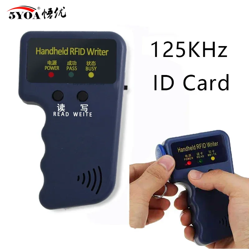 5YOA Handheld RFID Copier Writer Duplicator 125KHz EM4100 TK4100 Programmer Reader EM4305 T5577 Rewritable ID Keyfobs Tags