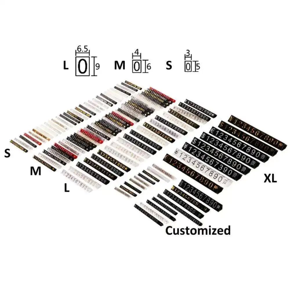 3*5mm Adjustable Price Cube Tag For Jewelry Price Display Counter Stand Number Letter Dollar Price Block Kit For Retail Shop
