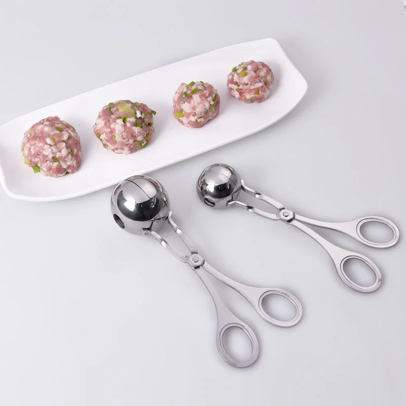 Meat Ball Maker เครื่องมือสแตนเลสสตีลคลิปรอบข้าว Ball Shaper ช้อนลูกชิ้นทําแม่พิมพ์ Non Stick ตุ๊กตาครัว Gadget.