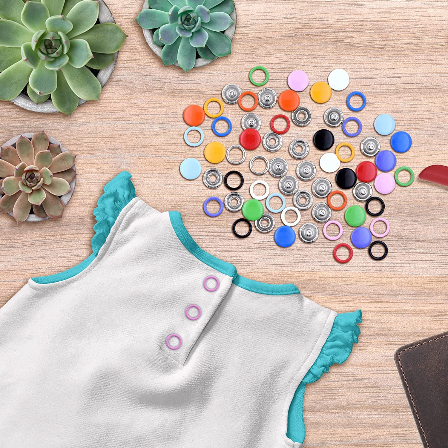 50 5 爪バックルクランプセットベビー服と靴目に見えないカラー金属バックル靴バッグベルト穴スナップボタン