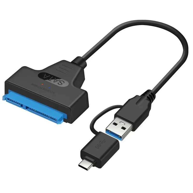 Cable Sata de hasta 6 Gbps compatible con disco duro externo HDD SSD de 2,5 pulgadas Cable Sata III de 22 pines adaptador SATA a USB 3,0/2,0/tipo C