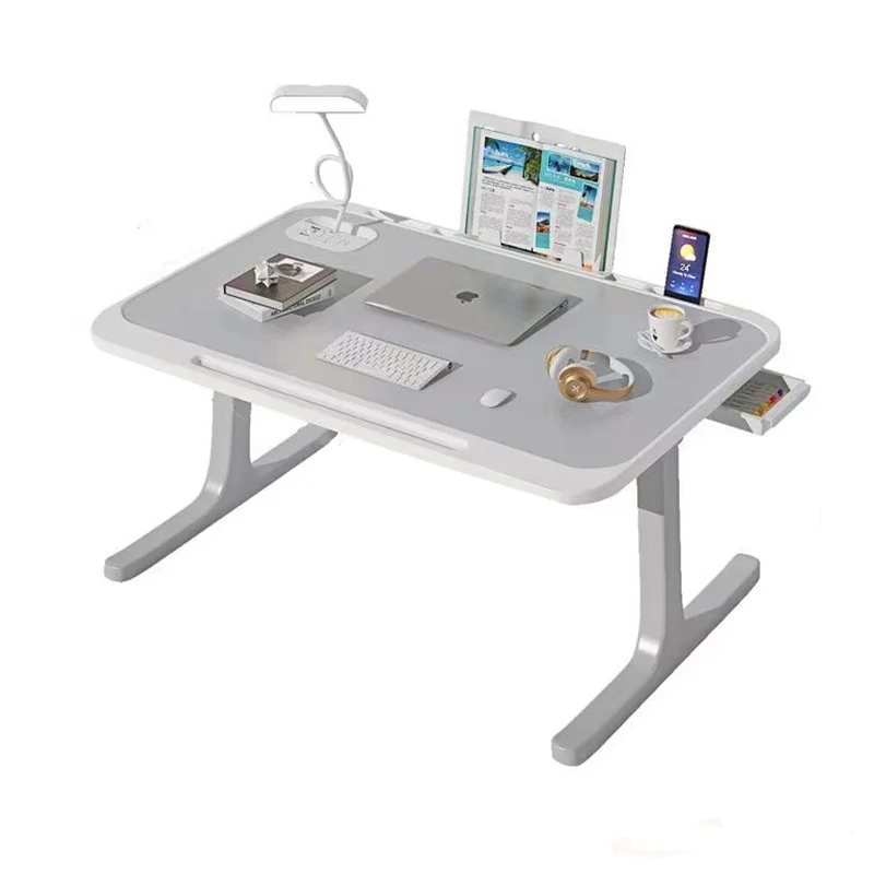 Mesa para laptop para cama, mesa de colo, bandeja de café da manhã com gaveta para jogos de trabalho