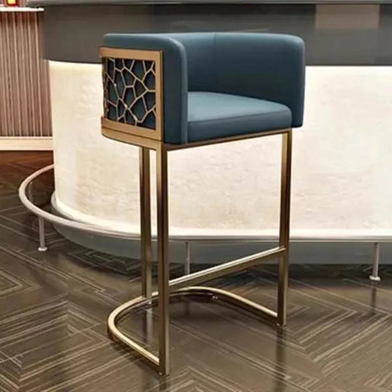 Gray Design Barstools Leather Counter Accent Leather Minimalist Barstools Gaming Computer Bancos De Bar Lounge Suite Furniture