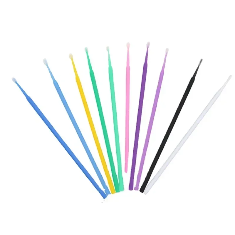 100PCS สําหรับ Eyelash EXTENSION เครื่องมือทิ้ง MicroBrush Eyelashes EXTENSION Lash ถอด Swab Micro แปรง