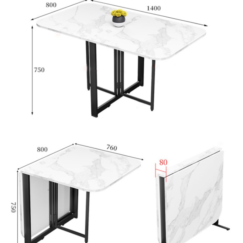 Mesa de comedor plegable para el hogar, mesa movible de almacenamiento conveniente multifuncional, casa de alquiler, apartamento de tamaño pequeño