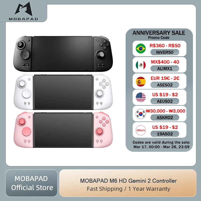 Controlador MOBAPAD M6 HD Gemini 2 para Nintendo Switch OLED Joypad con consola de Joystick Hall para Switch NS OLED Gamepad