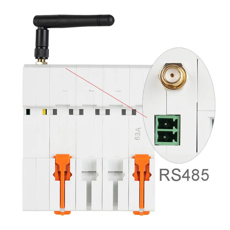 Tuya WiFi inteligente RS485 4P MCB disyuntor medidor prepago temporizador interruptor voltaje Protector de corriente Control de voz Alexa Google Alice