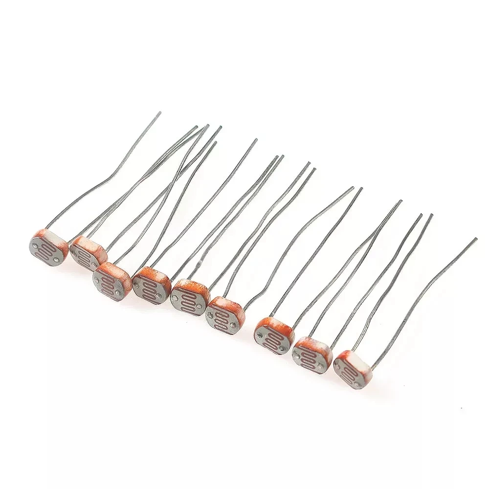 50 Uds foto resistencia sensible a la luz GL5506 GL5516 GL5528 GL5537 GL5539 Kit de fotorresistencia resistencia fotoconductora