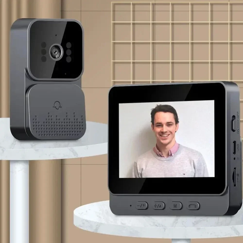 Sonnette Audio vidéo WiFi intelligente M10 1080P, avec écran IPS de 4.3 pouces, vision nocturne infrarouge, caméra pour appartement familial