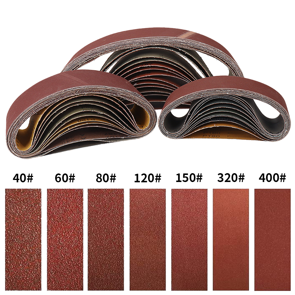5PCS 75x533mm Sanding Belts Abrasive Bands สําหรับ 3x21 ''Sanders แฟ้ม Sanders เข็มขัด Sander เครื่องมือขัดไม้นุ่มขัดโลหะ