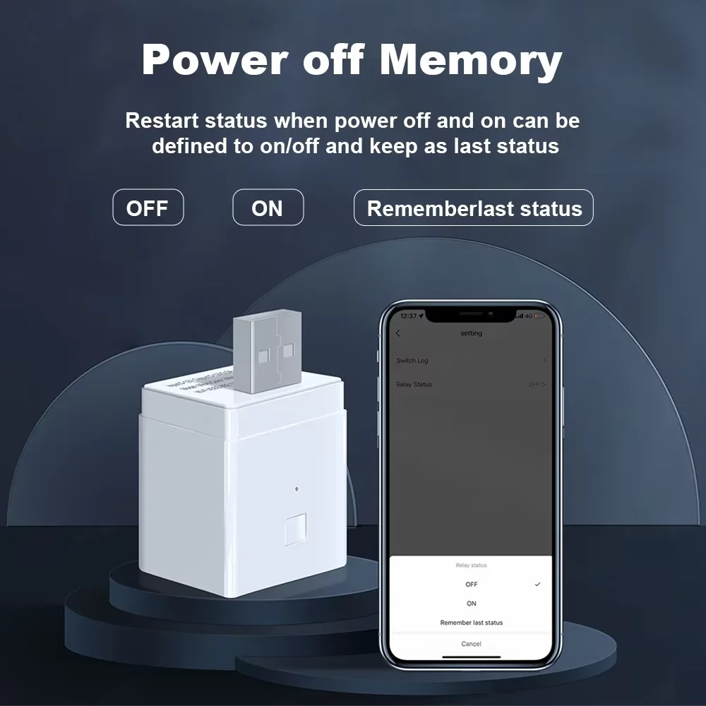 Adapter Micro USB Switch Tuya Smart WiFi Mini USB Power Adapter 5V Współpracuje z Hey Google Alexa Alice do Automatyki Domowej