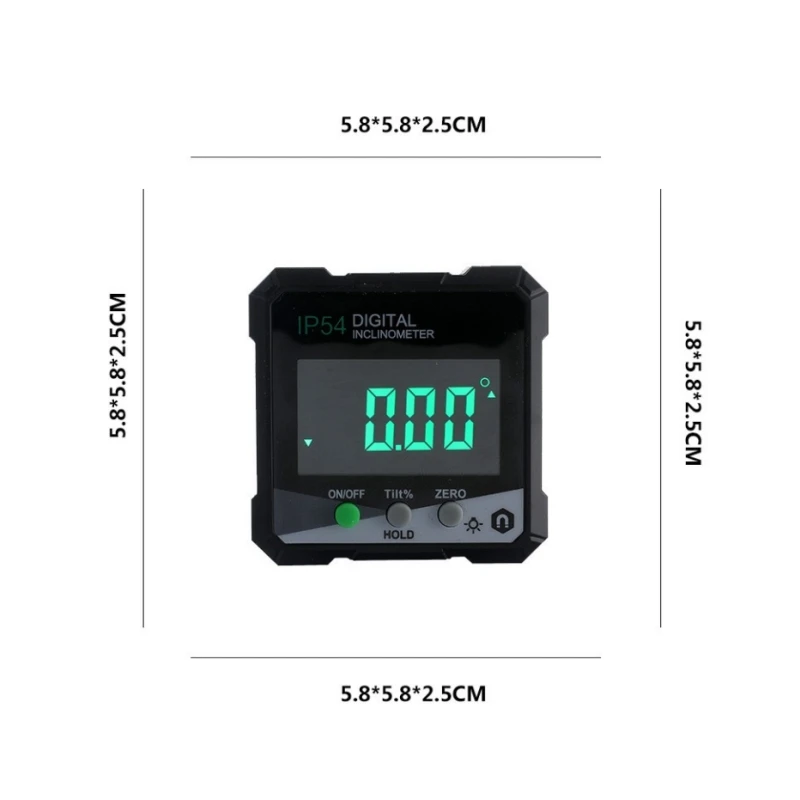 경사계 4*90도 IP54 LCD 화면 4면 자기 디지털 디스플레이 LCD 경사계 각도 상자 각도기