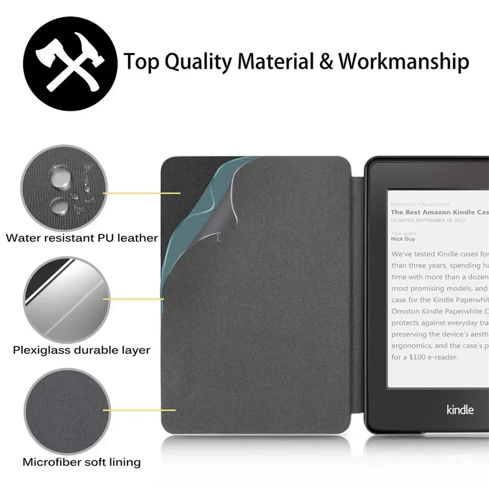Funda inteligente para Kindle Paperwhite de 12. a generación, funda de silicona TPU suave 2024 para Kindle Paperwhite 2024, 7 pulgadas (12a generación)