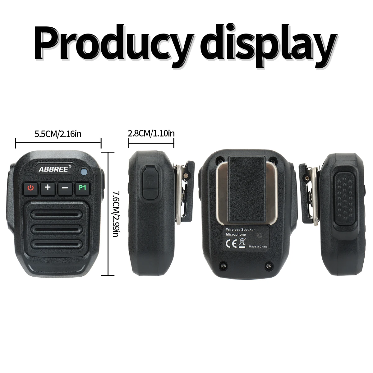 Abbree sem fio bluetooth portátil alto-falante microfone de ombro à prova dwaterproof água para baofeng quansheng walkie talkie UV-32