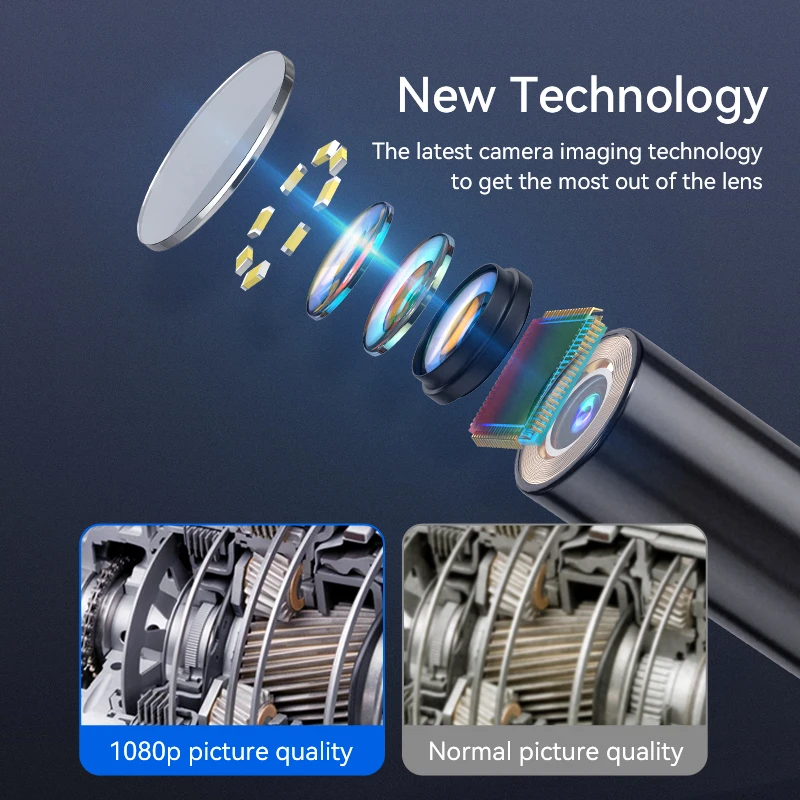 กล้อง Endoscope อุตสาหกรรม 2.4 ''LCD Digital Handheld Borescope IP67 กันน้ํา HD1080P 8 มม.ท่อท่อระบายน้ํากล้อง Semi-RIGID CABLE