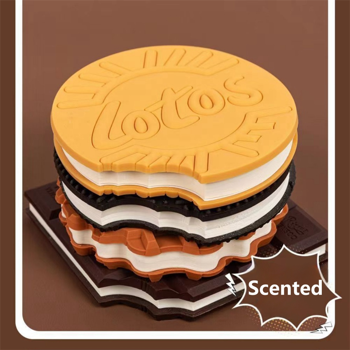 80 หน้า/ชุดสมุดจดกระเป๋าสร้างสรรค์รสช็อกโกแลต ครีม และสตรอเบอร์รี่ กลิ่นหอม ช็อคโกแลตและคุกกี้ แผ่นบันทึกแบบฉีก