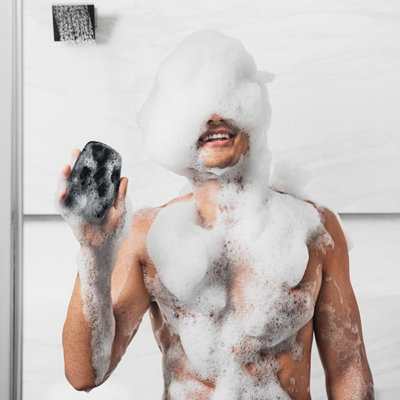 Dropshipping ซิลิโคนแปรงทำความสะอาดด้วยตนเอง Body Cleansing Scrubber Shower Gentle Exfoliating แปรงนวดสำหรับชาย