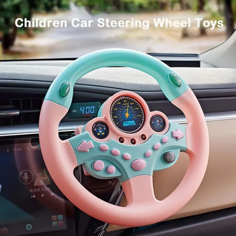 Brinquedo infantil com volante – fingir brincar no banco traseiro com luzes e música – divertido simulador de direção pré-escolar, presente para crianças
